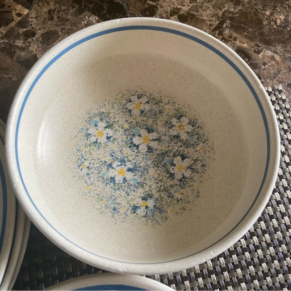 Vintage Lenox 7 pieces Temperware Dew Drops Bright Blue with white flowers - Picture 6 of 6